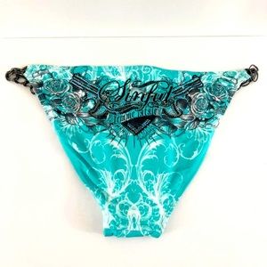 Sinful by Affliction Bikini Bottom Chain Blue XL